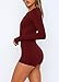 REVETRO Womens Sexy Long Sleeve V Neck Jumpsuit Unitard Bodysuit Workout Rompers One Piece Fall Womens Tops 2025 Spring Fashion Outfits Gym Shorts Red M