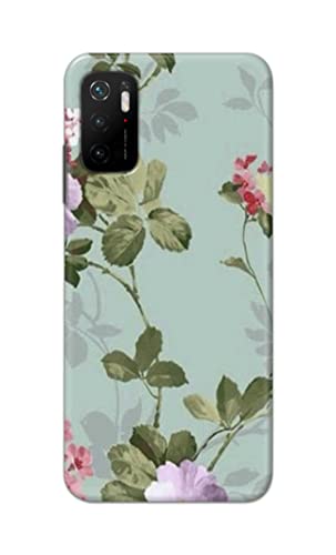 Image of Printed Hard Back Cover Case for Mi Poco M3 Pro 5G Back Cover (Floral Painting) -1302