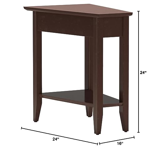 Convenience Concepts American Heritage Wedge End Table With Shelf, Espresso #TOP6