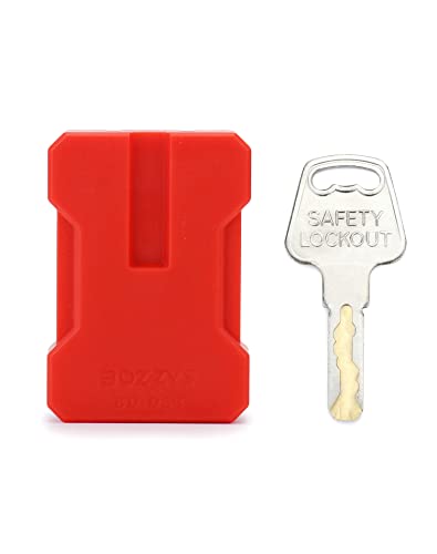 Qwork 2 Pack Electrical Cord Plug Lockout Device For Electrical Cord, Plug Locking Safety Lock Fits 2 & 3 Prong Plugs, Electrical Shutdown Service American Standard, Built-In Lock Cylinder, Dual Key, #TOP4