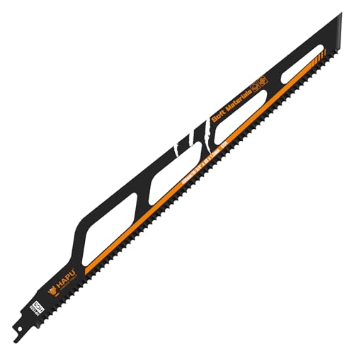 HAPU HARPOW TOOLS 1x PRO Fibre Insulation Reciprocating Saw Blade Professional Accessory Reciprocating Saw for Mineral Wool Insulated Pipe and Other Soft Materials 16(400mm) (1-Pack)