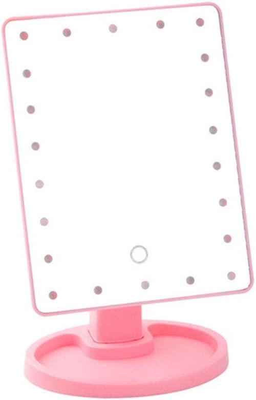 COOLBABY Portable MakEUp Mirror 20 Led Lights Touch Screen Light Make Up Cosmetics, 360Ã‚ DEGREE Rotation Tabletop Cosmetic Mirror pink NY0801 SRK Multicolor