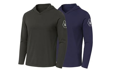 Spyder Mens Crew Neck Long Sleeve Hooded Undershirts/Ultra Soft Stretch Sports T-Shirt Dryfit Athletic Running Workout Shirt - Main Image