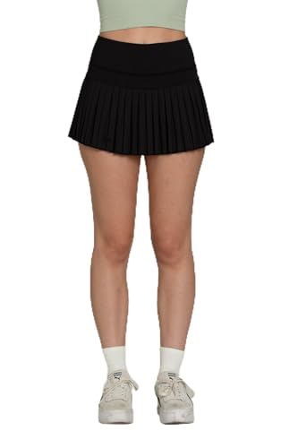 GOLD HINGE Pleated Tennis Skirt Black XS