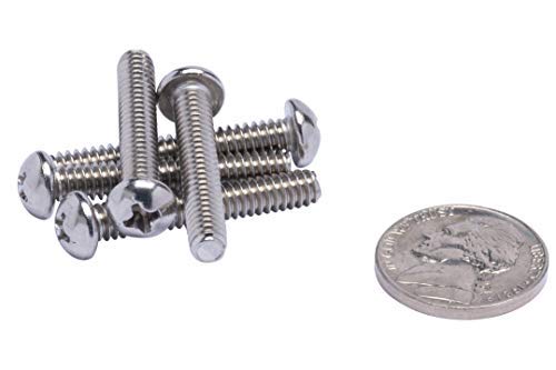 #10-24 X 1-1/4" Stainless Phillips Round Head Machine Screw, (50pc), Coarse Thread, 18-8 (304) Stainless Steel, by Bolt Dropper