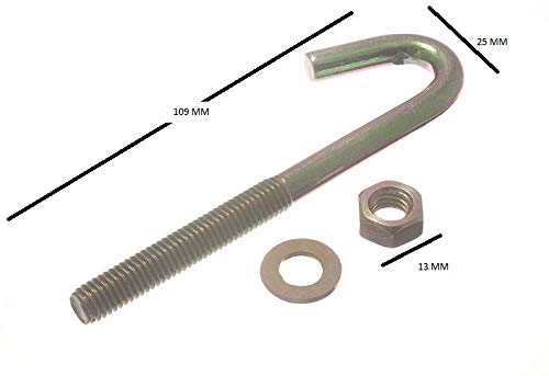 40 x Hook Bolt FIXINGS M8 X 100MM ZY ZINC Plated Rust Resistant