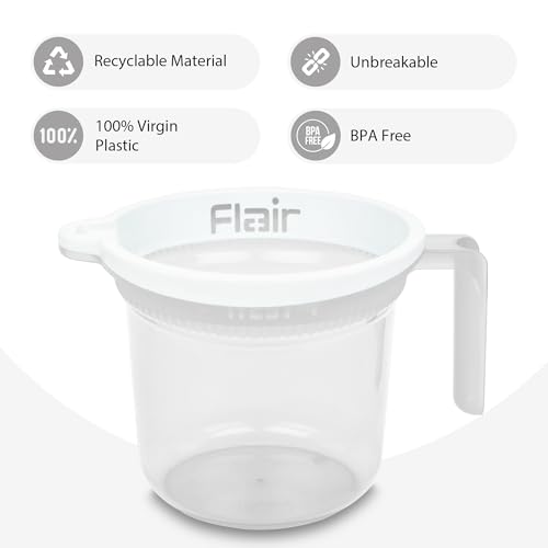 Image of FLAIR Estella Crystal Plastic Bath Mug 1.5 LTR - Durable, Lightweight & Stylish - Ideal for Daily Use in Bathroom & Kitchen (Clear)
