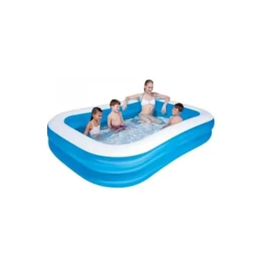 Bestway - Piscine gonflable Deluxe bleue rectangulaire, 211 x 132 x 46 cm