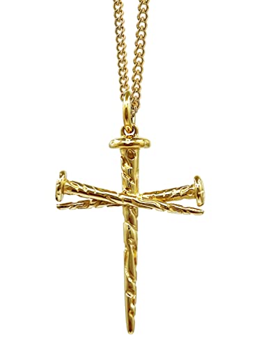 Shields of Strength John 19:30 Nail Cross Necklace for Men Stainless Steel or Gold Plated Christian Jewelry – Engraved “It Is Finished” – Authentic Three Nail Cross Pendant2