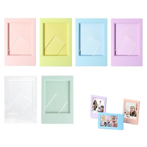VYNZOR 6 unidades Mini Marco de fotos, 9,2 × 6,1 cm, marco de fotos pequeño, multicolor, mini marco de fotos Polaroid compatible con Polaroid Fujifilm Instax Mini 11/9/8 Álbum de fotos