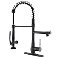 GIMILI Oil Rubbed Bronze Kitchen Faucet with Pull Down Sprayer Single Handle High Pressure Kitchen Sink Faucet Commercial Double-Headed Kitchen Faucets