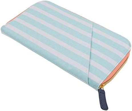 SJW Travel Wallet, 9.5"H x 5.5"W x .75"D, Light Green Stripes, Green, Travel Wallet