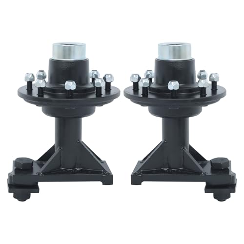 GXYWADY 2 Pcs 8 x 6.5 Lug Container Wheel Hub Bearing Housing with Spindle Without Handle