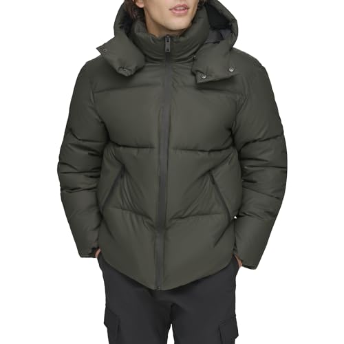 Image of DKNY Men's Quilted Tech Hooded Puffer