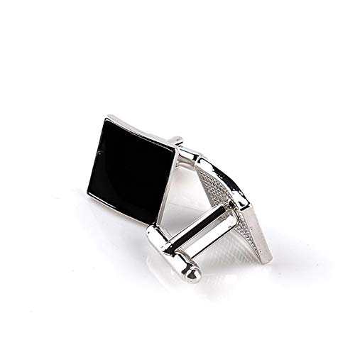 Mancuernillas cuadradas negras para hombre miniatura 4