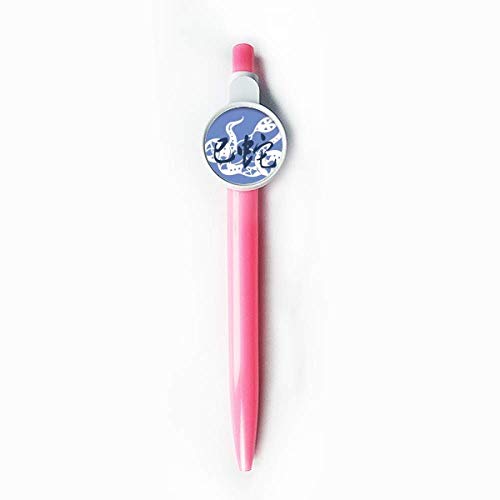 Stylo à bille rétractable serpent zodiaque bleu anti-bavure pour une écriture propre