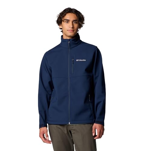 Columbia Mens Ascender Softshell Full Zip Rain Jacket, Collegiate Navy, X-Large