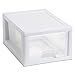 Sterilite 6-Pack 6 Quart Stacking Drawer, Clear Storage Closet Organizer, White Frame - Stackable Modular Plastic Drawers for Clothes, Accessories, Craft Supplies, Shoes or Linens