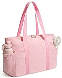 YANLIFY Tote Bag for Women, 26L Capacity Travel Purses Work Bag, Small Zipper Tote Bag for Travel Nurse Gym Teacher, Lightweight Nylon Shoulder Handbag with Hidden Yoga Mat Strap