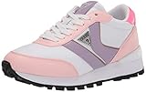 GUESS Women's Samsin Sneaker, White/Light Pink, 8