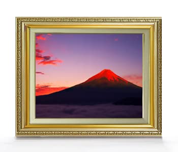 Amazon.co.jp: 赤富士（1） F6サイズ 【油絵 直筆仕上げ 複製画】【布
