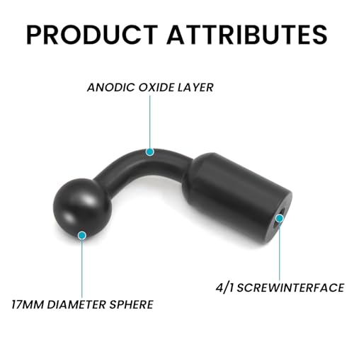 Adaptador vertical de 17mm rosca hembra 1/4 conector de aluminio para trípode selfie stick 5