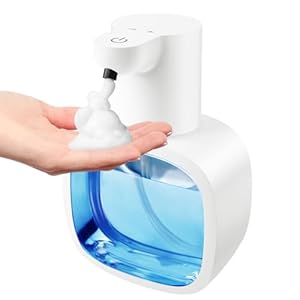 Automatic Foaming Soap Dispenser with 500ml/17oz Capacity, Touchless Soap Dispenser with 4 Level Adjustable, Rechargeable, Wall-Mounted, Waterproof for Kitchen, Bathroom, Hotel, Restaurant