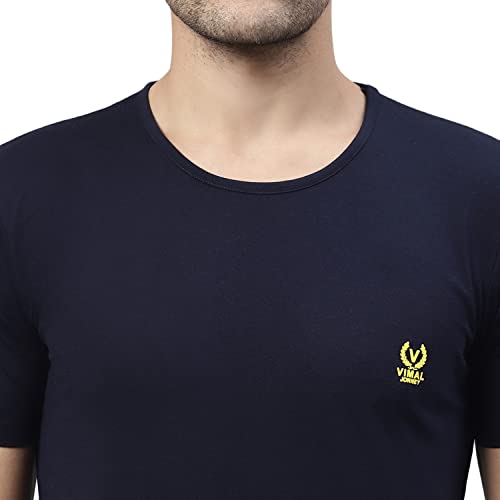 Image of Mack Jonney Men Round Neck Cotton Solid Regular Fit T-Shirt-T Anthraa 01-P