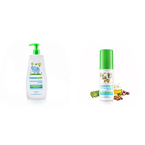 Image of Mamaearth Gentle Cleansing Natural Baby Shampoo (400 Ml) And Mamaearth Soothing Massage Oil 100% Natural Oils For Babies And Kids,100Ml