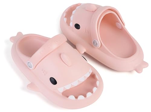Image of KVbabby Kids Shark Slides Boys Girls Cloud Sandals | Cloud Sandals,Open Toe,Beach Pool Water Shoes,Slip-on,Lightweight,Non-Slip,Soft,Flexible,EVA Slippers