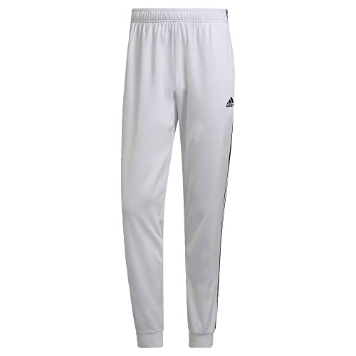 Image of adidas Men's Mid Rise Essentials Warm-Up Slim Tape 3-Stripes Tracksuit Bottoms