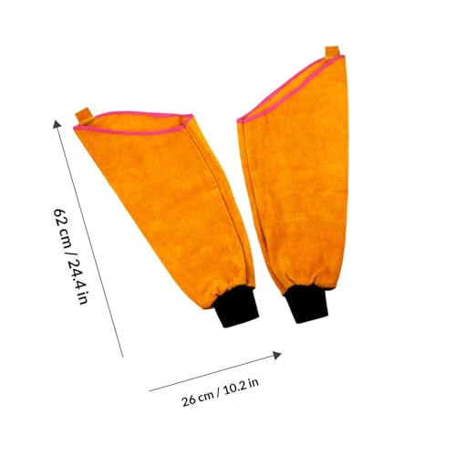 Mangas de soldadura en cuero para brazos con protección contra chispas 2