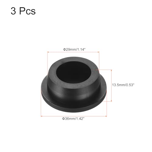 Image of uxcell High Temp Silicone Plug Mount Dia 29mm /1.14 inch t Shaped Rubber Stopper Hole Plugs for Powder Coating Plating Waterproof Plugs Sealing Plugs Black Pack of 3(OD 36mm)