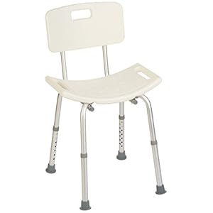Homecraft Shower Chair With Back, Shower Seat With Removable Back & Adjustable Legs, Easy To Install Bath Stool For…