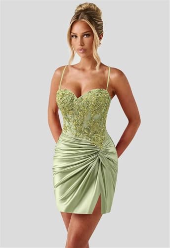 Lace Sequin Short Homecoming Dresses for Teens Spaghetti Straps Tight Corset Mini Cocktail Party Gowns2