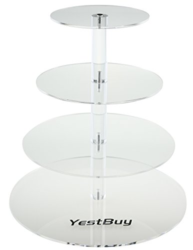 YestBuy 4 Tier Maypole Round Wedding Party Tree Tower Acrylic Cupcake Display St