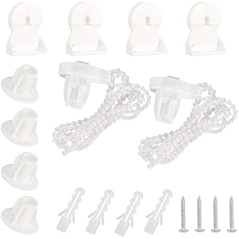 2 Sets Plastic Roller Blind Repair Kit, Roller Blind Fittings Roller Blind Spares Replacement Repair Kit Blind Fittings Replacement with 1.9 M Beaded Chain Spare Kit for Curtain Rods Roller Cover