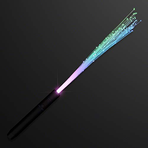 FlashingBlinkyLights Multicolor Light Up Fiber Optic Wands (Set of 12) LED Sparklers for Weddings and Parties