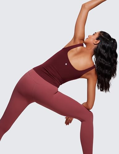 Image of CRZ YOGA Butterluxe Scoop Neck Tank Tops | Light Support, Built in Bra, Removable Pads, Yoga, Extremely Soft, U Back, Wide Straps, for Women