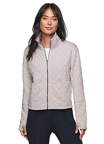 Rbx Quilted Jacket For Women Lightweight Mock Neck Zip Up Coat With Pockets Sand Xxl #TOP19