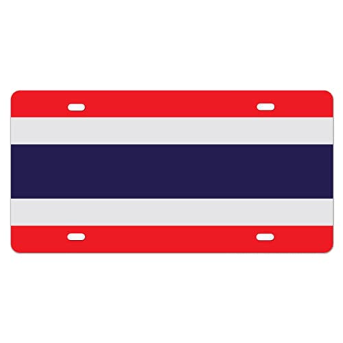 Placa de matrícula con bandera de Tailandia, marco de matrícula de bandera nacional, decoración patriótica, placa frontal de metal, etiquetas de coche, placa de matrícula personalizada, marco de