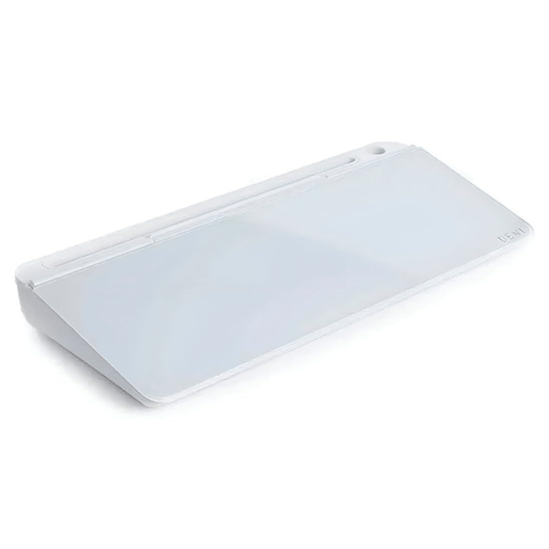 Frilla DESKNOTE - Organizzatore da scrivania multifunzione, per desktop, in vetro bianco, con conservazione, lavabile, blocco note e supporto per tastiera, colore: Bianco