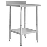 Cette grande table de travail robuste est parfaite pour la préparation et le stockage des aliments et est idéale pour une cuisine de bar, un restaurant, une école, ainsi que d'autres espaces commerciaux.