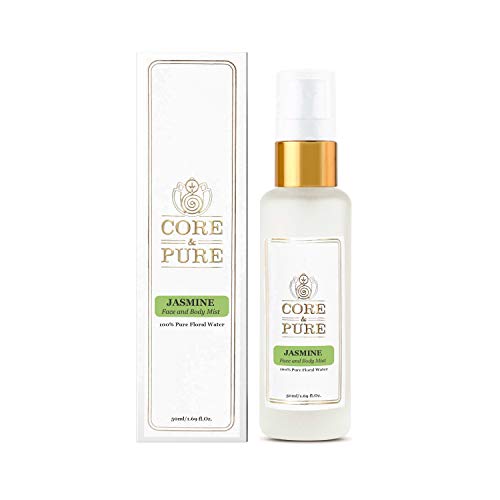 Image of CORE & PURE Jasmine Face and Body Mist Spray- Helps in Dull Skin (100% Natural Hydrosol, Floral Water)- 50ml