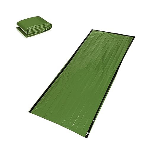 JOINPAYA Outdoor Survival Pe Thermal Emergency Blanket for Cold Weather Camping Lightweight Compact Design for Hiking Travel and Emergency Situations Green