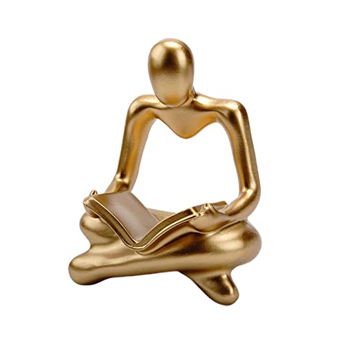 WeiLaiKeQi Estátua criativa abstrata pensador estatueta ornamento artesanato coleção decorativa escu