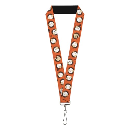 Buckle-Down Comedy Central Lanyard, South Park Kenny Expressions Stacked Orange, Elastic