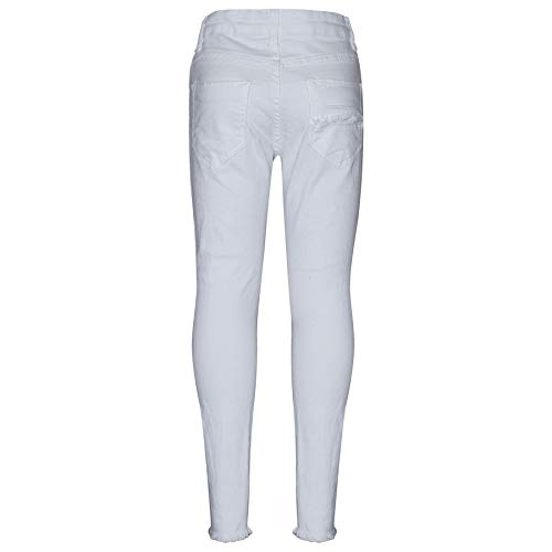 Denim Ripped Jeans Comfort Stretch Skinny Pants - Girls Jeans Ripped White 13-142