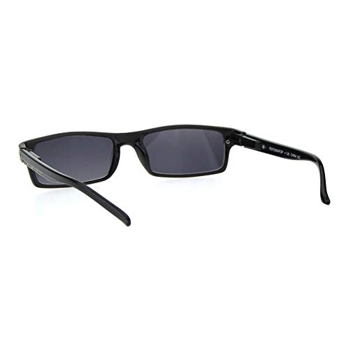 SA106 Mens Narrow Rectangular Plastic Powered Reader Lens Reading Sunglasses4