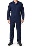 JPXH Men's Coveralls Jumpsuit, Adult Long Sleeve Workwear Costume with Pockets, Mechanic Style Coverall for Halloween Cosplay